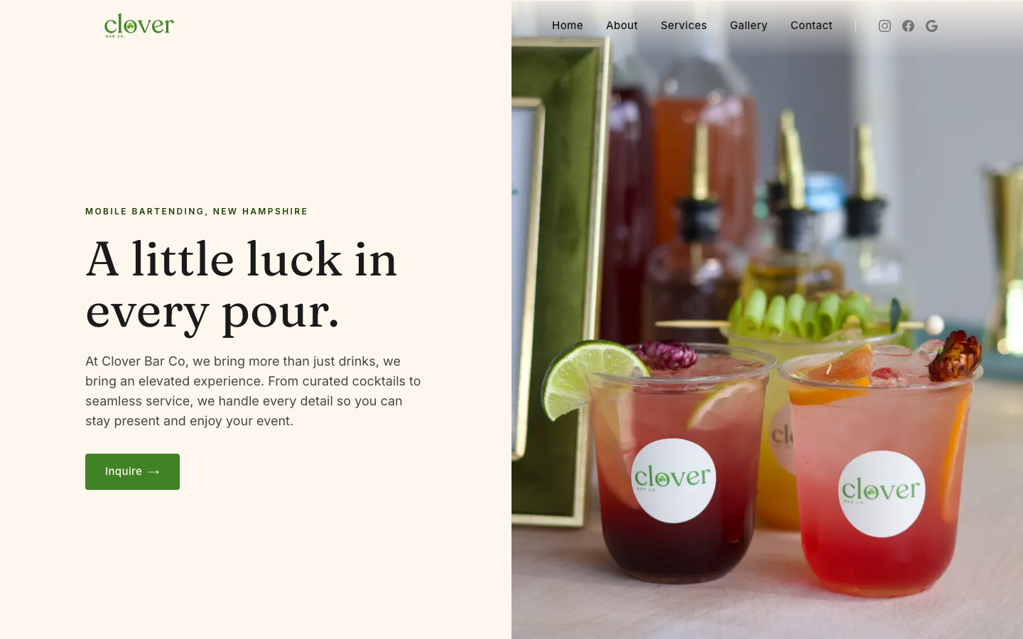 Clover Bar Co website