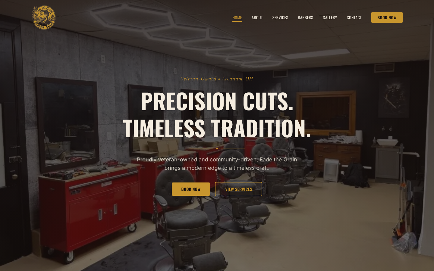 Fade the Grain Barber Shop website